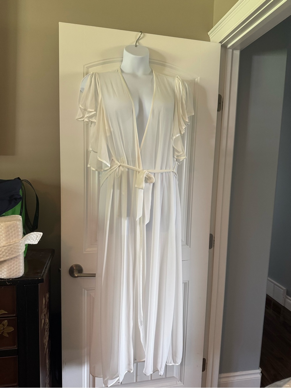 In Bloom Cream Satin Labeled Floral Robe